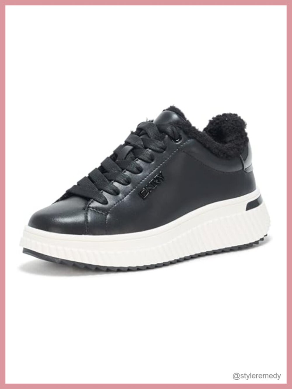 Laraline Platform Sneaker with Fur Lace-Up Casual